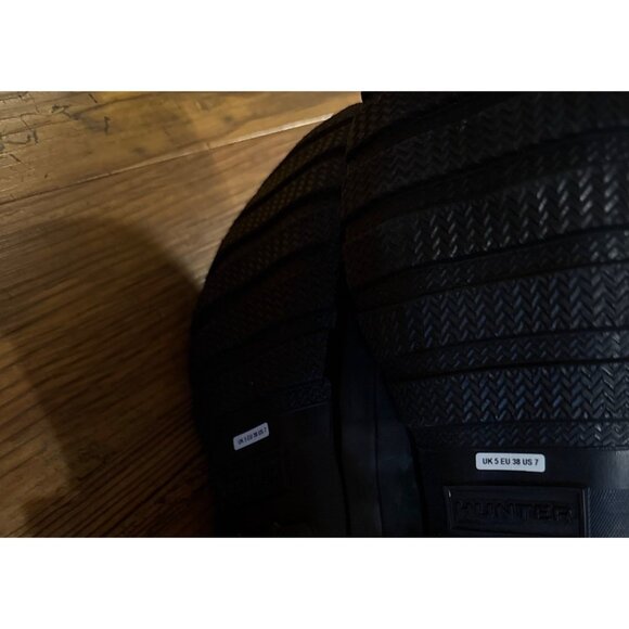 Hunter Women's Black Multi Striped Rain Boots - Size 7 US - New - Picture 5 of 14